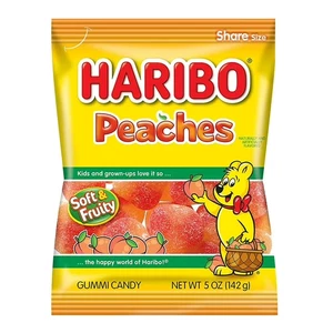 Haribo Gummi Candy, Peaches Flavor, 5 oz Bags (Pack of 12) - Picture 1 of 2