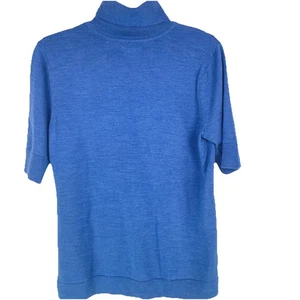 LL Bean Damen Large 100 % Merinowolle Kurzarm Rollkragen Pullover blau gebraucht, in einwandfreiem Zustand - Bild 1 von 8