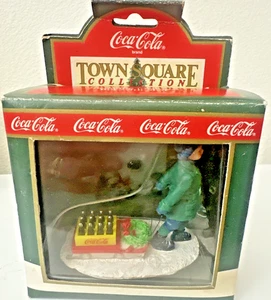 Hallmark Boy With Sled Christmas Figurine Coke  #7960 Bringing it Home Open Box - Picture 1 of 9