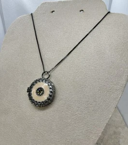 Pilgrim Cream And Black Magnetic Pendant Locket For Women - Picture 1 of 3