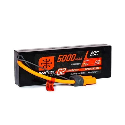 Spektrum 5000mAh 2S 7.4V Smart Battery G2 30C IC5 (SPMX52S30H5) - Image 1 of 3