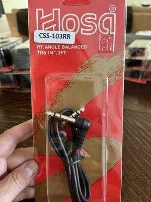 Interconexión equilibrada Hosa CSS-103RR, ángulo recto 1/4 pulgada TRS a la misma, 3 pies Foto 1 de 2
