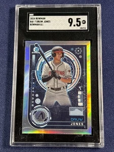 2024 Druw Jones SGC9 Topps Bowman Chrome AI REFRACTOR BAI-7 Arizona Diamondbacks - Picture 1 of 9