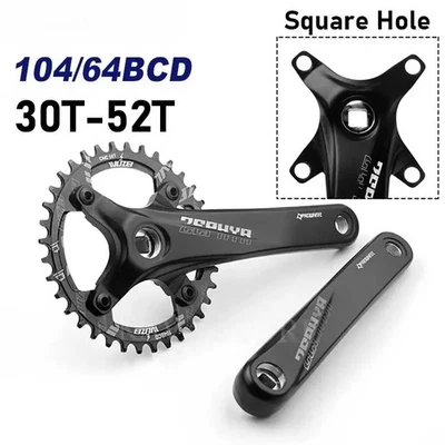 Juego de bielas de orificio cuadrado para bicicleta de montaña 175 bielas de 170 mm 38T 36T 34T 32T platos Foto 1 de 4