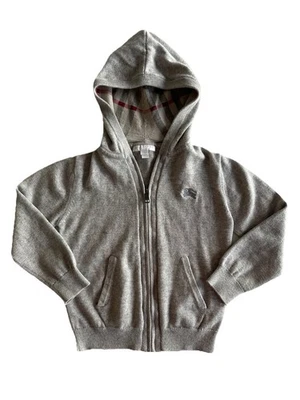 Suéter con capucha gris a cuadros cremallera completa Burberry para niños 6 años Foto 1 de 4