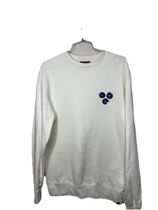 scotch soda Amsterdam Long Slv Pullover Sweatshirt Ivory Artwork Detail Men Sz M - Picture 1 of 12