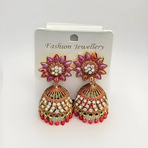 Indian Ethnic Bollywood Jhumka Jhumki Party wear Earring jewellery UK - Picture 1 of 2