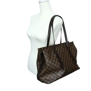 LOUIS VUITTON Damier Chelsea Tote Bag Brown Gold Metal Fittings N51119 - Picture 1 of 9