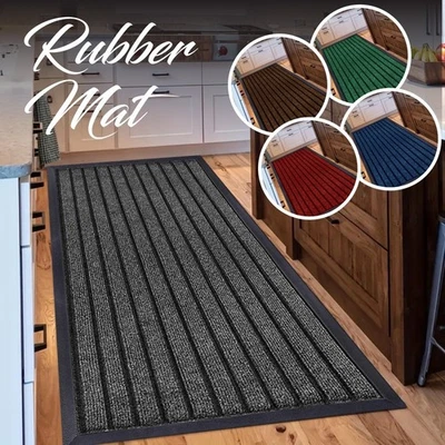 Heavy Duty Rubber Barrier Mat  Runner Rug Hallway Non Slip Floor Mat Door Mats - Image 1 of 4