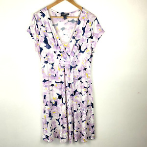 A Pea In The Pod Women's Maternity Midi Dress Size Large Purple Floral Spring