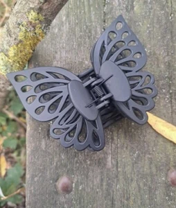 Grande Barette Papillon Noir / Pince A Cheveux D'environs 13.5 X 12 Cm, Neuf - Imagen 1 de 4