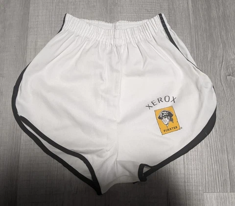 Vtg Pro Sport Sportswear White Xerox Pittsburgh Pirates Logo Running Shorts Sz L Cover