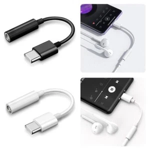For iPhone 15 Audio Converter Type-C To 3~5mm Headphone Black White~ Jack A W4Q8 - Bild 1 von 13