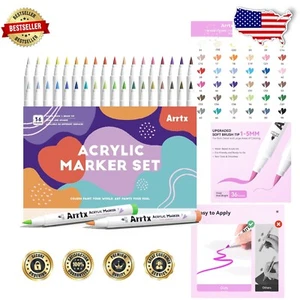 Multicolor Brush Tip Acrylic Markers - No Shake, Instant Creativity - Picture 1 of 13