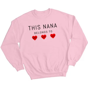 Personalised Womens Nana Hearts Mothers Day Sweatshirt Jumper Funny Mama Mom #MD - Picture 1 of 30