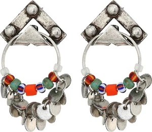 Dannijo 170955 Womens Metallic Krishna Multicolor Beads Earrings Silver/Multi - Picture 1 of 2