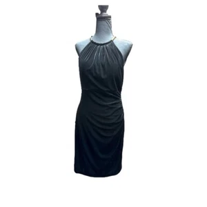 Eliza J Black Velvet Ruched Halter Mini Dress - Picture 1 of 11