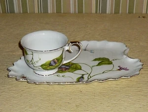 2 pc set of Leaf Shaped tray & teacup. ' JARDIN ' pattern GODINGER & Co. BEES & - Picture 1 of 11