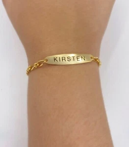 Fine Bracelet Kirsten Gold Plated Gold Name Bracelet Gift - Picture 1 of 3