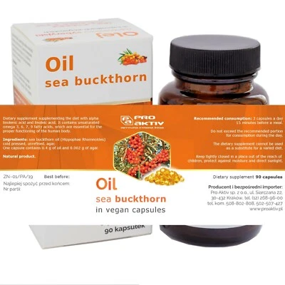 PROAKTIV SEA BUCKTHORN Oil 90 Vegan Capsules Agar 400 mg 100% Pure Organic Siberian Oil