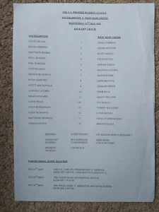 00/01 Southampton vs West Ham United (FA Premier Reserve League) - Picture 1 of 2