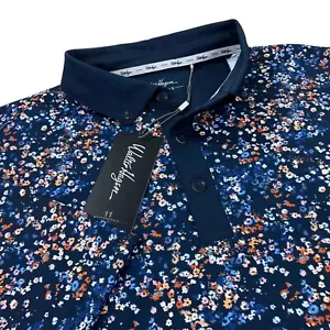 Walter Hagen Garden Party Golf Polo Uomo XL Floreale Navy UPF 50 + Nuovo con etichette $70 - Foto 1 di 8