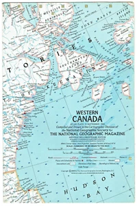 1966-9 National Geographic Map WESTERN CANADA CA BC SK MN AB September (363) - Picture 1 of 3