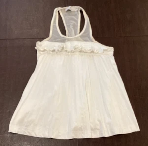 Adidas x Stella McCartney White Top Ruffle And Pleats Racerback Shear Panels M - Picture 1 of 3
