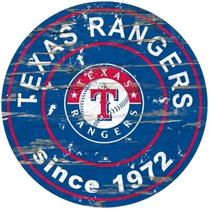 Letrero redondo de 24" de los Texas Rangers angustiado letrero establecido NUEVO - Imagen 1 de 1