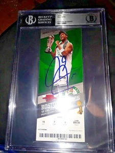 PAUL PIERCE BOSTON CELTICS STAR SIGNED AUTOGRAPH FULL TICKET BAS BECKETT SLABBED - Picture 1 of 2