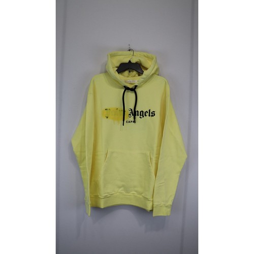 Felpa con cappuccio spruzzata Palm Angels Capri in giallo bambino nuova con etichette grande