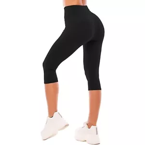 High Waisted Women's Leggings - Full Length & Capri Yoga Pants, Soft Wear - Picture 1 of 6