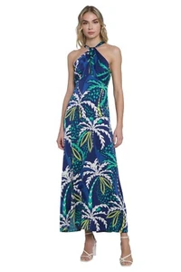 Donna Morgan Neckholder A-Linie Maxi Cocktail Hochzeit Gast Kleid 14 - Bild 1 von 1