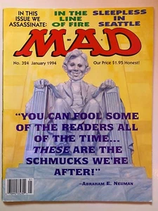 MAD MAGAZINE JAN 94 #324 SLEEPLESS IN SEATTLE, IN THE LINE OF FIRE,CARS,LOBBYIST - Picture 1 of 4