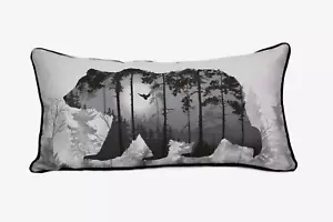 Donna Sharp Timber Bear Decorative Pillow Cozy Log Cabin Rustic Lodge 11" x 22" - Picture 1 of 2