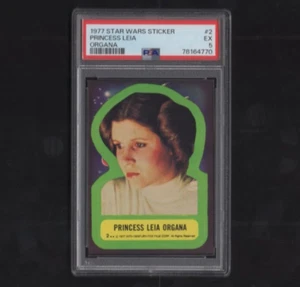 1977 Topps Star Wars Series 1 Sticker No 2 Princess Leia Organa PSA 5 - Picture 1 of 2