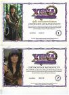 Xena Warrior Princess 2 Certificates of Authenticity Limited Video Collection