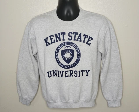 VTG 80s 90s Kent State Golden Flashes Adult Small Sweatshirt Crew Neck Gray USA Cover