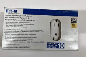 Eaton Decorator Duplex Receptacle 10 Pack - 1107W-10-LW 15A 125V - White - Picture 1 of 1