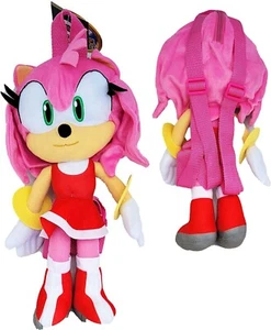 Sonic The Hedgehog Amy Rose Sonic Plush Backpack 16 inch - Pink - Picture 1 of 3