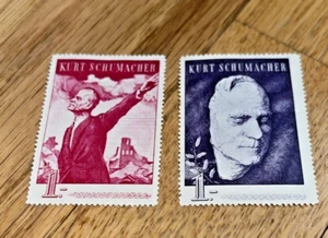 2  GERMAN  Commemorative Stamps - Kurt Schumacher - Picture 1 of 5