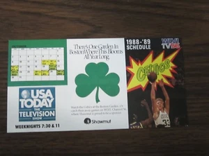1988-89 Boston Celtics Team Schedule unfolded Larry Bird - Picture 1 of 2