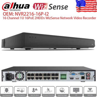 Dahua OEM 16CH NVR WizSense 12MP 2SATA Face Detection Recognition ONVIF SMD Plus