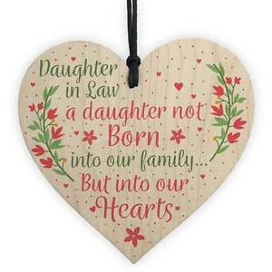 Son And Daughter In Law Wedding Day Birthday Christmas GIFTS Wood Heart Plaque - Picture 1 of 8