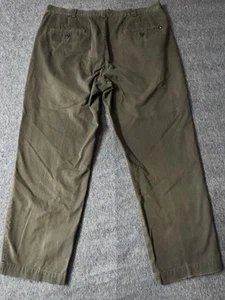 Brooks Brothers 346 Pants Mens 38X30 Green Cotton Flat Front Regular Fit Chino - Picture 1 of 13