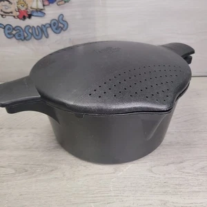 Pampered Chef 2778 Negro 8 Tazas 2 Cuartos Grande Microondas Vapor Olla Colador Usado - Imagen 1 de 4