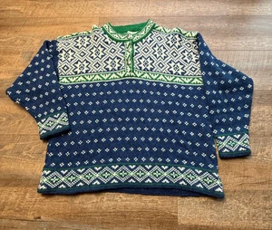 Maglione vintage LL Bean donna XL lana Fair Isle nordico inverno made in USA anni 90 - Foto 1 di 12