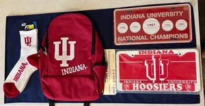 Indiana University Lot of 4 Items With Tags Socks Backpack Nameplates 🎆 - Foto 1 di 4