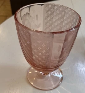 Jeanette rosa Depression Glas Vase Weihnachtsstern Fußkelch 6,25" - Bild 1 von 2