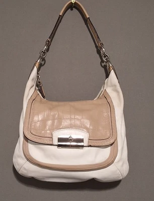 Bolso de hombro Coach Kristin Spectator de cuero blanco/beige B1376-F22509 Foto 1 de 4